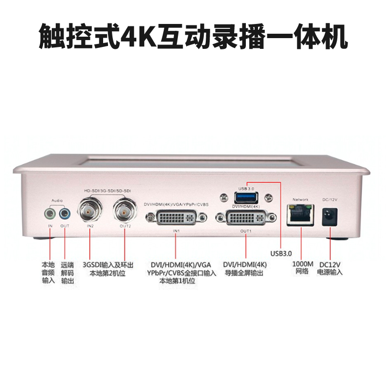 T980DS-PRO 3機位4K/30Hz互動錄播機接口圖